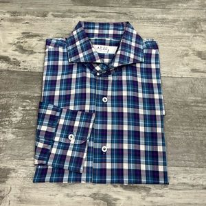 Nikky New York Blue, Pink, Teal & White Plaid Dress Shirt 15.5-36